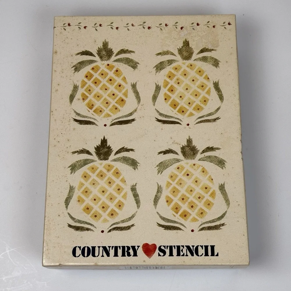 Mead Products Country Stencil Pineapple Stationery Envelope Set Cottage Core VTG